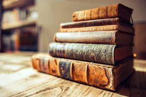 image of a pile of antique books