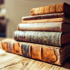 photo of a pile of antique books