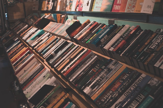 a shelf of books