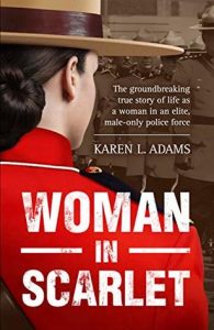 cover image of the book "Woman In Scarlet" by Karen L. Adams