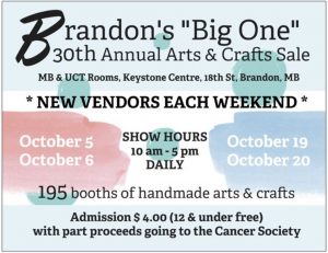 Event Poster for Brandon arts and crafts show